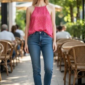 Lily Pulitzer Joannah Pink & Gold Tank Top